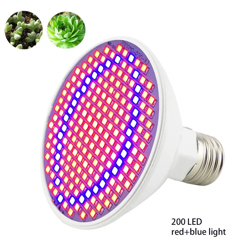 

200 LED Plant Grow Light Lamp Growing Lights Bulbs Hydroponics System for Plants Flower vegs Vegetable Indoor Greenhouse E27 T1