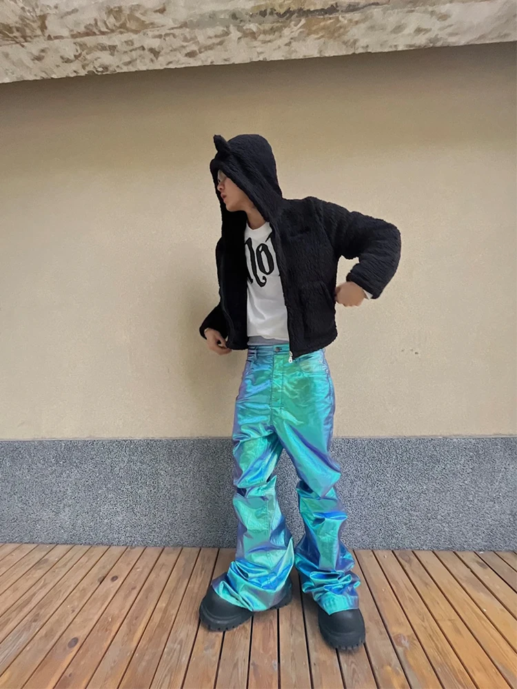 

Джинсы RO Acbt Laser с широкими штанинами для мужчин и женщин, зауженные, слегка расклешенные, повседневные, свободного кроя, длинные брюки для молодежи