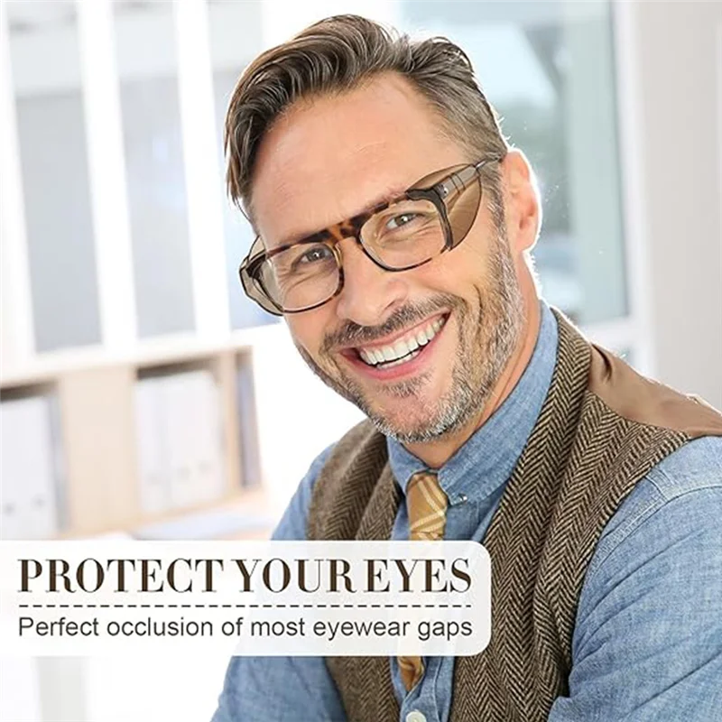 【Superdeals】Safety Glasses Side Shields For Prescription Eyeglasses Slipon Sideshields Side Guards