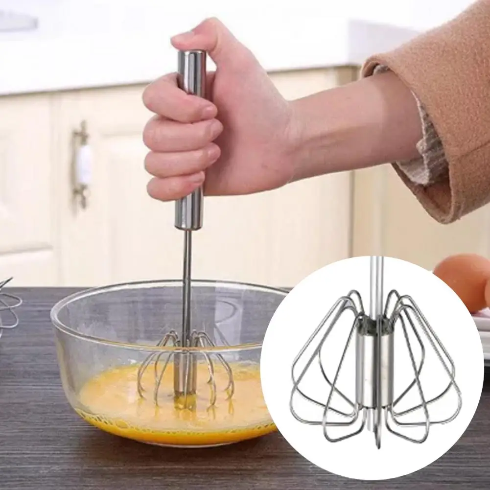 Cake Batter Whisk Kitchen Whisk Stainless Steel Egg Beater Set Semi-automatic Whisk Mixer Tools for Blending for Effortless