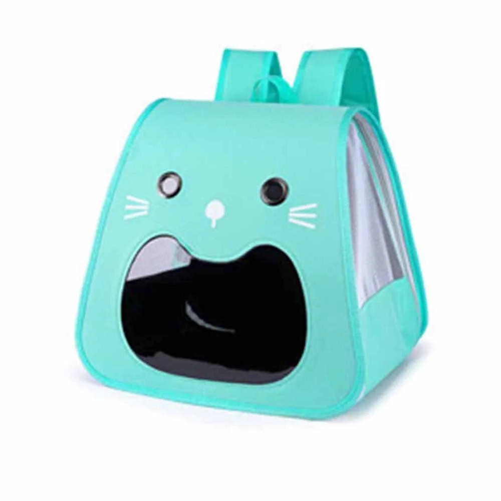

Foldable Cat Carrier Bag Large Capacity Breathable Kitten Carrying Bag Hands-free Transparent Window Pet Travel Bag Outdoor Use