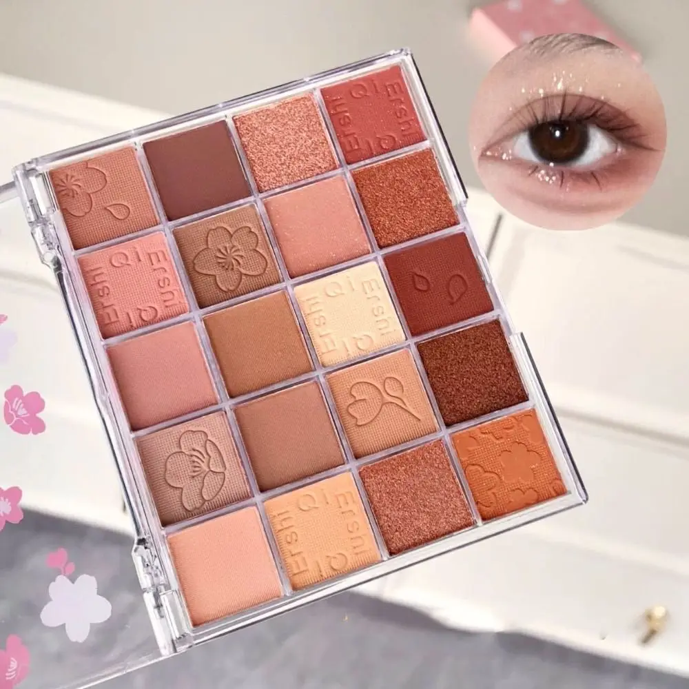 Nueva paleta de sombra de ojos de 20 colores, paleta de maquillaje de ojos mate de larga duración, pigmentos de ojos multifuncionales brillantes para mujeres