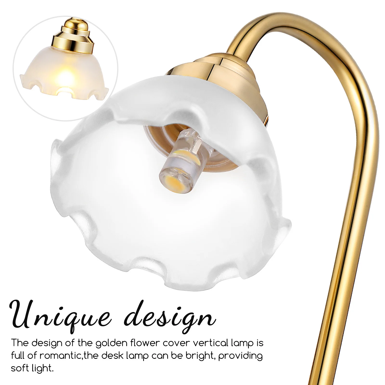 

2pcs Mini Table Lamp 10 5x2 5cm Golden Flower Shade Operated Dollhouse Light Decor Warm Ambient Glow Mini Night Lamp