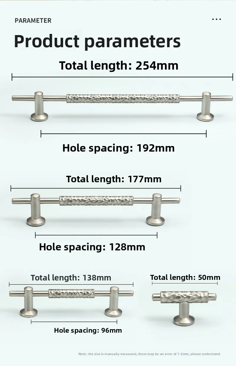 Matte Nickel Brushed Handle, Light Luxury Cabinet Door, Wardrobe Handle, Coffee Table, TV Cabinet, Entrance Cabinet Door Handle