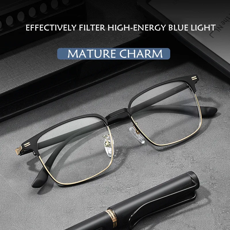 

High Quality Blue Light Blocking Reading Glasses Men Computer Eyeglasses Reading Magnifying Eyewear Presbyopic Diopters+1.0 +2.5