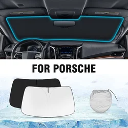 Car Sunshade Front Windshield Block Heat Sun Shade Foldable Sun Visor Protector For Porsche Cayenne Macan Taycan  Panamera