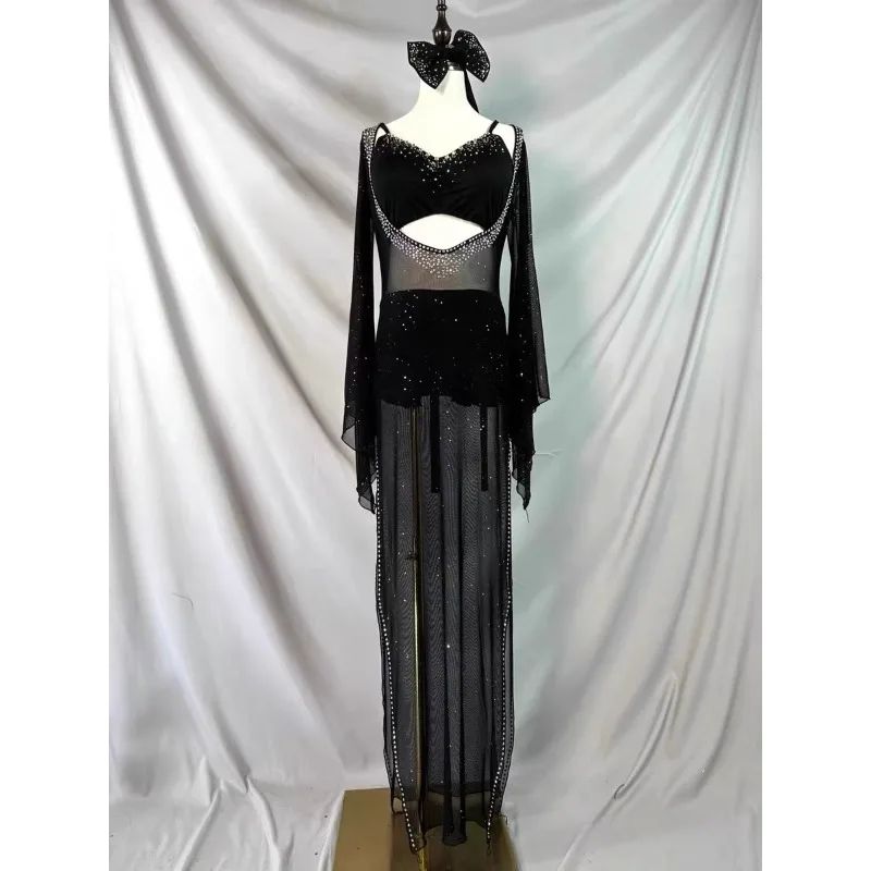 Customized Belly Dance Costume Robe Tassel Set Folk Eastern Dance Performance Dress Exotic Dancewear