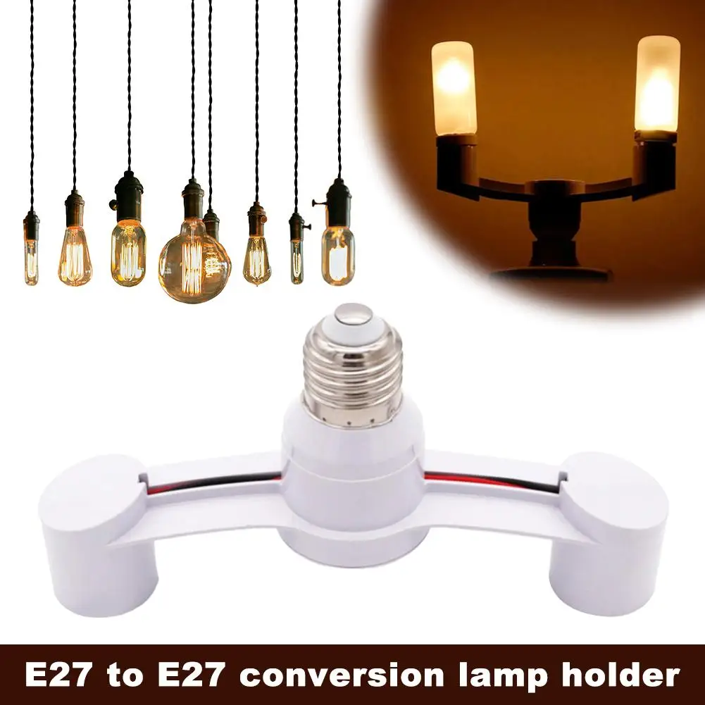 E27 To E27 Conversion Lamp Holder E27 Screw Lamp Holder Turn Minute Holder Minute 2 Lamp LED 1 2 1 Holder Minute 2 Lamp T0A4