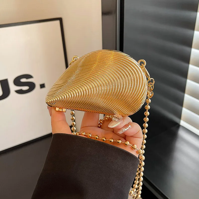 

New fashion designer luxury evening party bags female handbags women wedding bags metal mini crossbody bag gold clutch bag purse