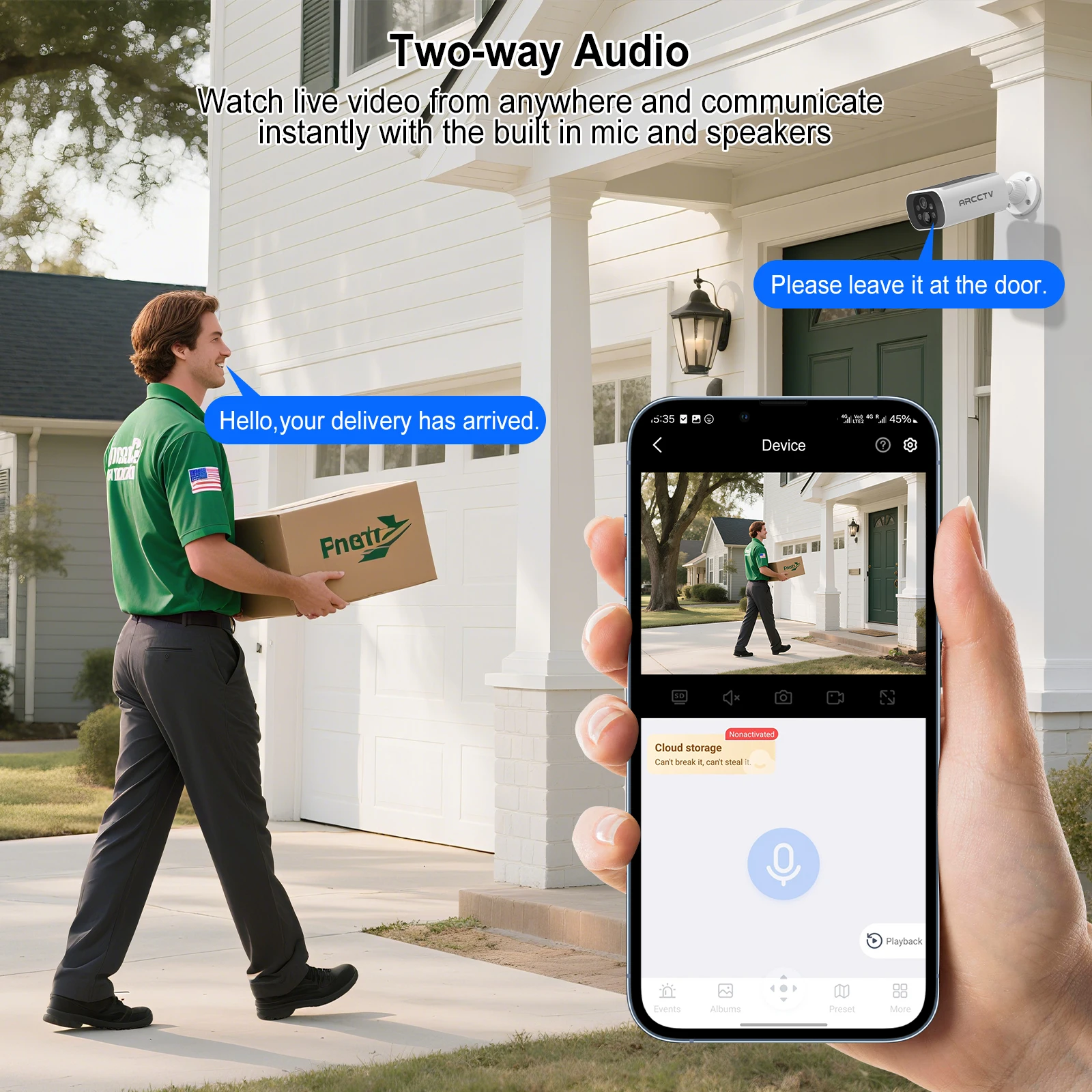 ARCCTV 2K كاميرا واي فاي تعمل بالطاقة الشمسية بطارية مراقبة خارجية كاميرا لا سلكية كشف الإنسان اتجاهين الحديث HD اللون للرؤية الليلية