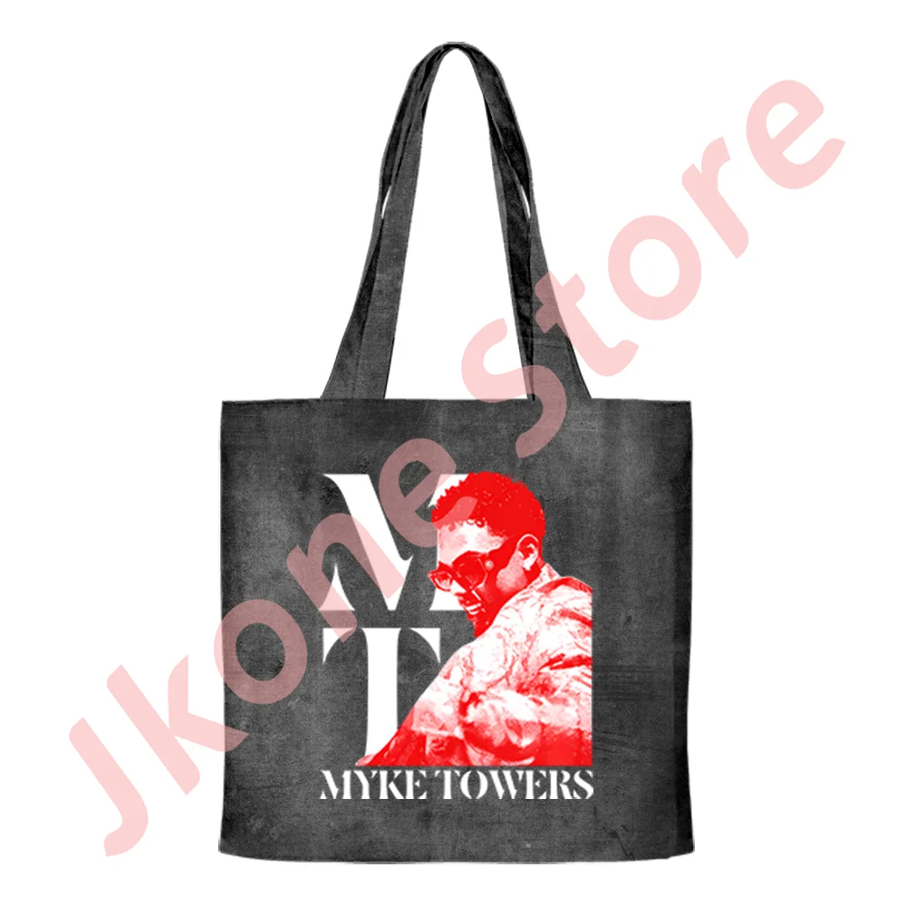 Myke Towers Tour Merch Tote New Logo Shoulder Bags Summer Women Men Fashion Casual HipHop Style Streetwear Bag