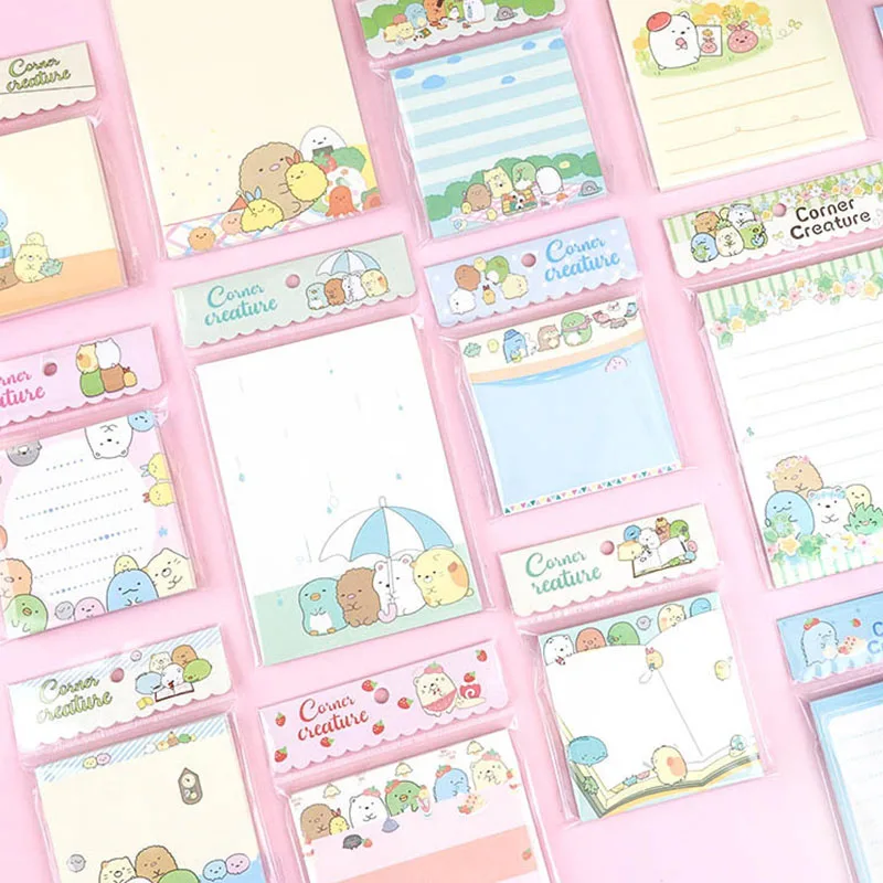 Imagem -03 - Criativo Sumikko Gurashi Memo Pad Sticky Note Bonito n Times Etiqueta de Papelaria Notepad Post Material Escolar 16 Peças Lote