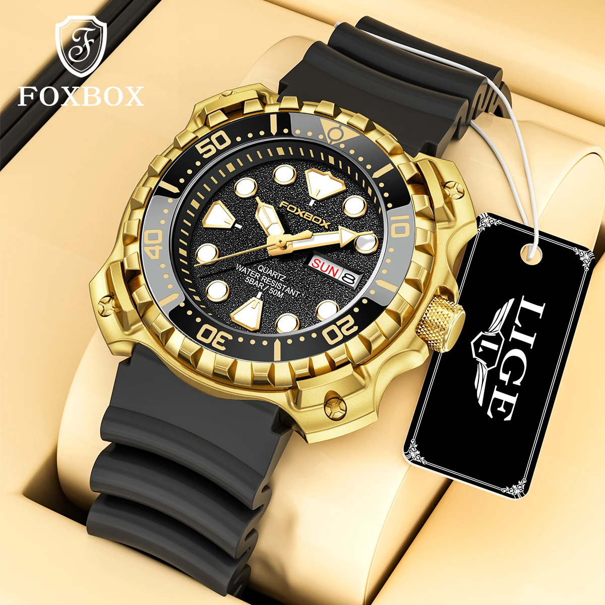 

New Fashion LIGE Luxury Quartz Man Watch Military Casual Sports Waterproof Luminous Silicone Clocks Week Display Watches for Men