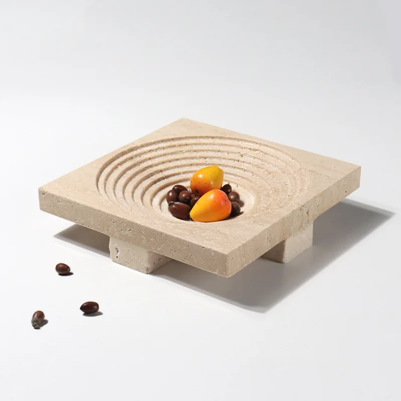 

Creative marble fruit plate decoration living room coffee table display snack plate