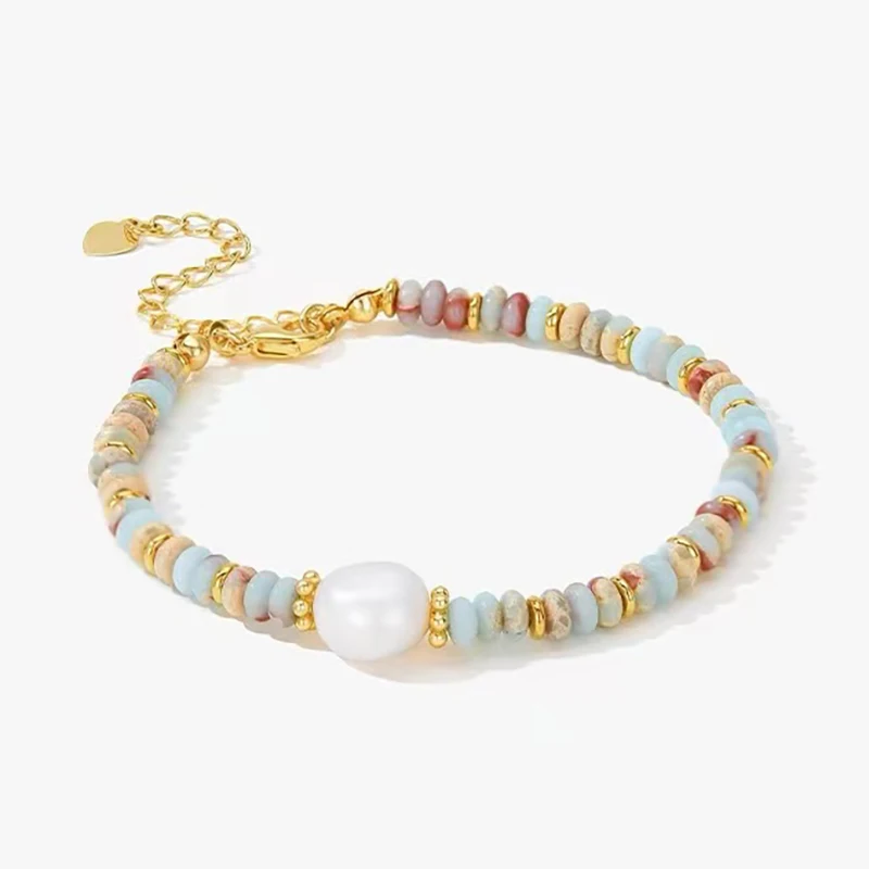 Vacation Style Natural Stone Bead Pearl Pendant Bracelet For Women\'s Fashion Jewelry sets Unusual Bracelet Accessories For Party