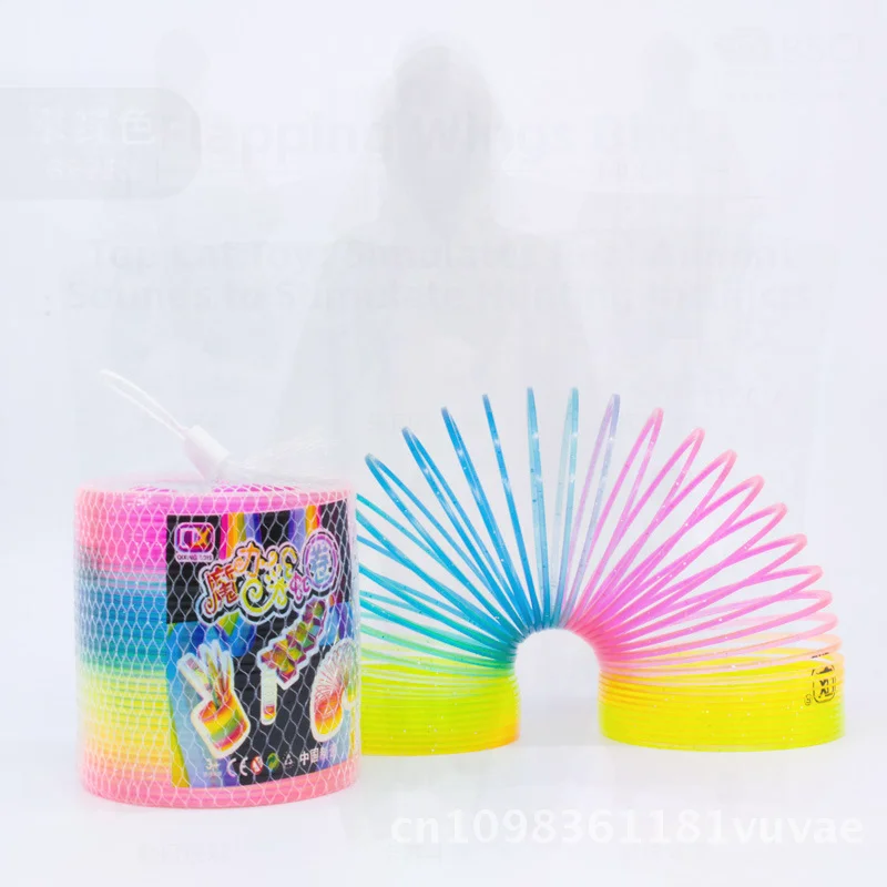 レインボーサークル フラフープ エラスティック スタッキング スプリングサークル 子供用 カラフル ナイトマーケット 屋台商品 クリエイティブ 視覚スキル