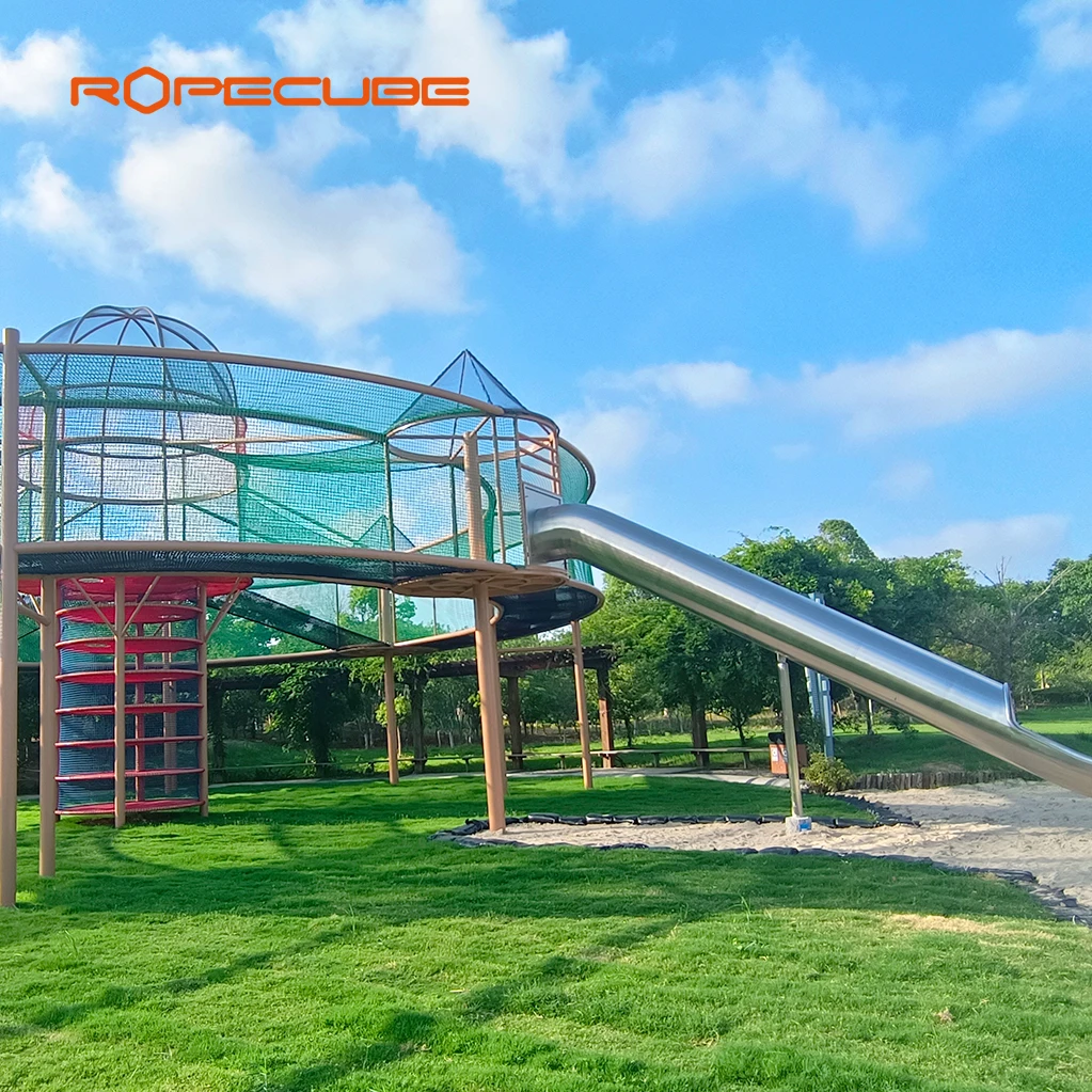 مصنع Ropecube تصميم مخصص للأطفال تسلق شبكات حبل معدات الملعب منتجات الملاهي للبيع #5