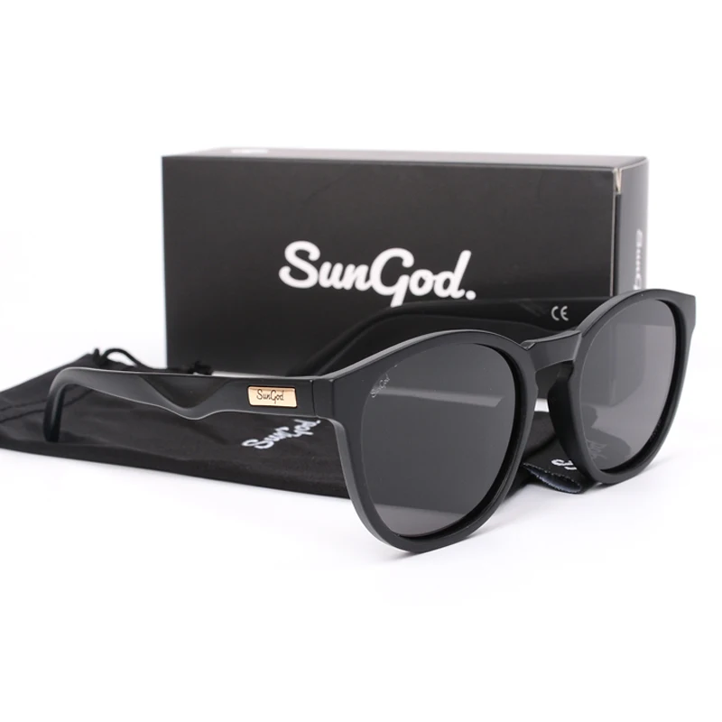 SUNGOD MIRAS Blue Mirror Sunglasses Men Polarized Lense Eyewear Vintage Square Fashion Men