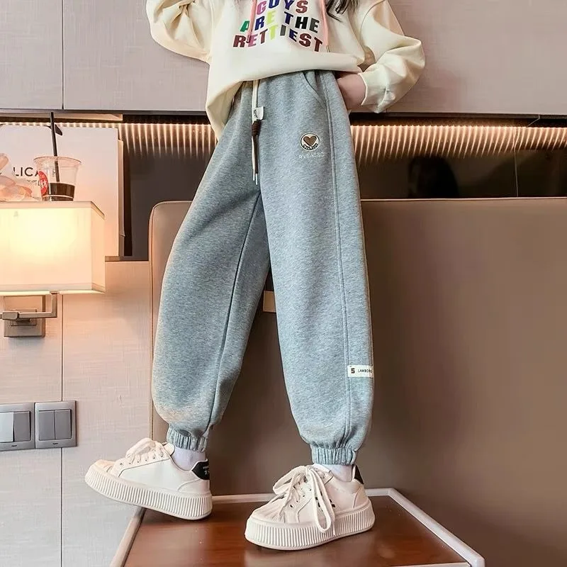 【2025 New】Stylish Girls' Athletic Pants & Sweatpants for Tween Girls, Spring Autumn Wear, Thermal Comfort, Original Wholesale