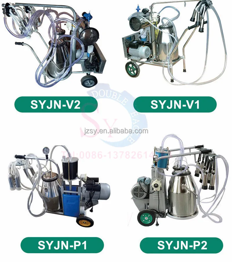 Mobile Small Piston Type Single Bucket Cow Milking Machine Price Electric Portable Sheep Milk Extruder