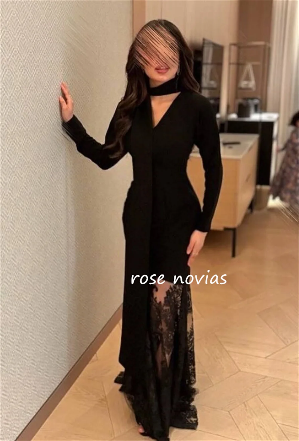 Customized Jersey V-neck A-line Long Dresses Bespoke Occasion Classic Simple Sizes Available Cocktail Party