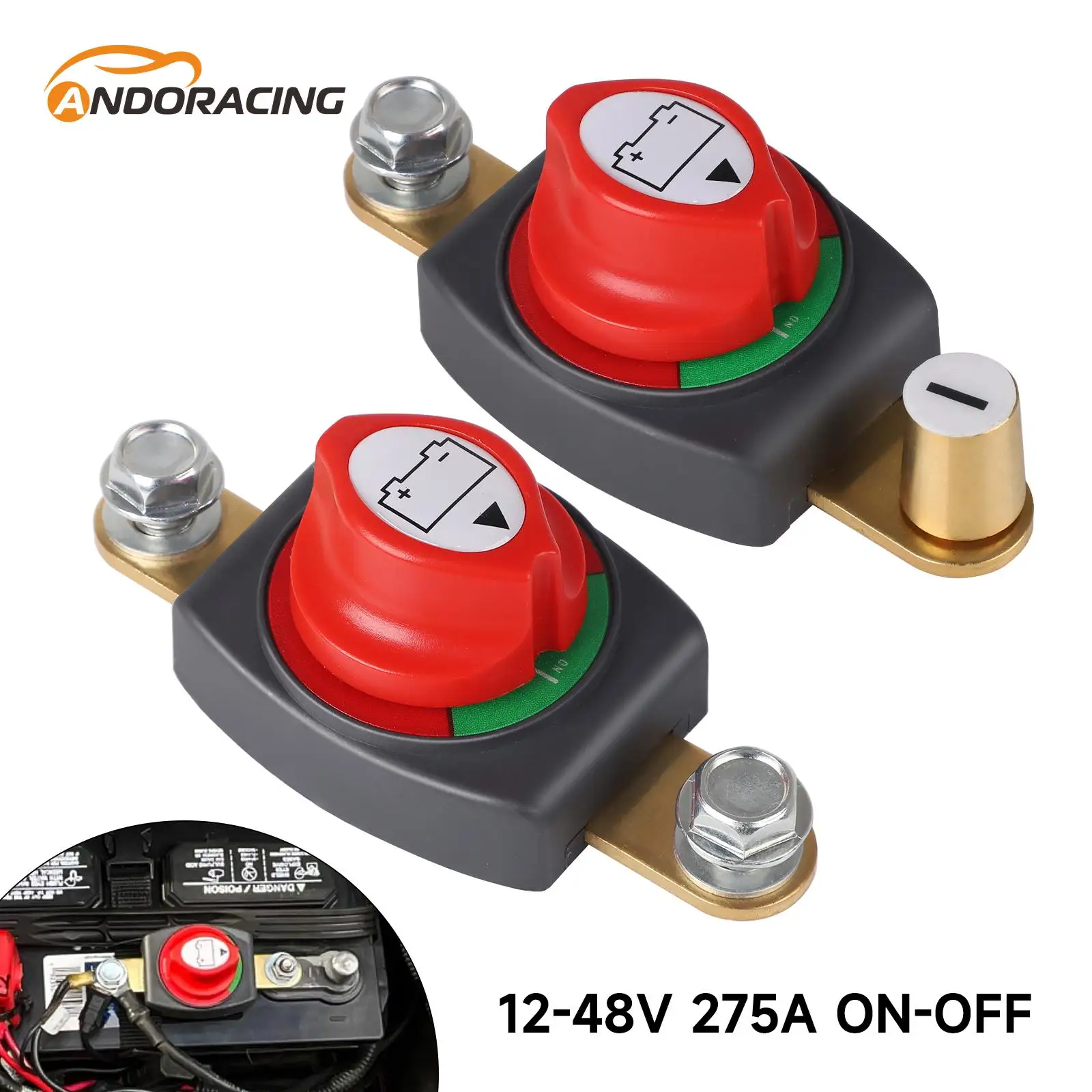 

New 12V-48V 275A Side Post On Off Battery Power Cut Master Isolator Disconnect Switch Battery Kill Switch For Car Camper RV Boat