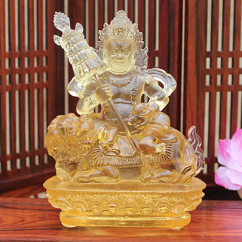 

9.2cm Yellow Plated Wealth of God Bodhisattva Buddha Statue,Resin Sweeping Demon Home Putting Decoration