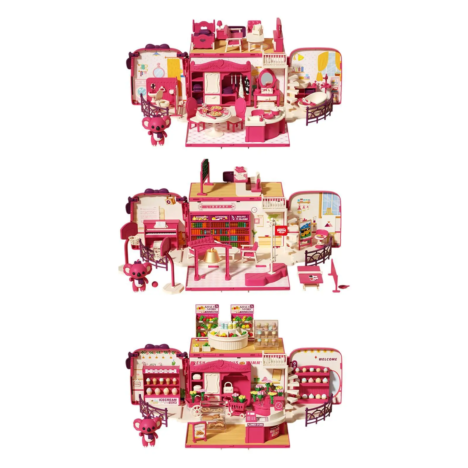 Doll Houses Portable Backpack for Girls Dollhouse Backpack for Girl Toddlers