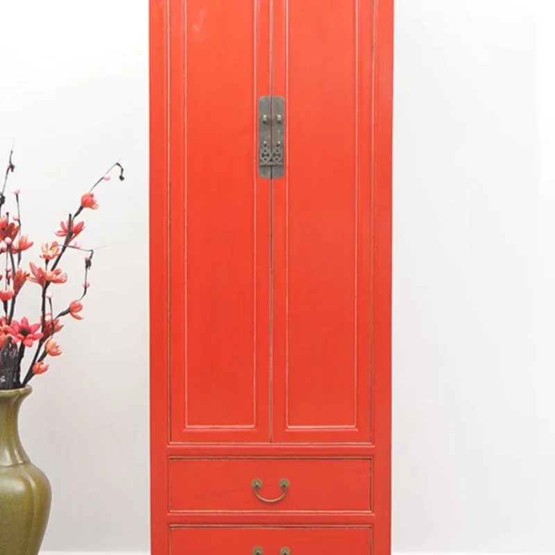 

Solid wood bedroom wardrobe locker high cabinet decorative cabinet furniture wardrobe retro storage cabinet