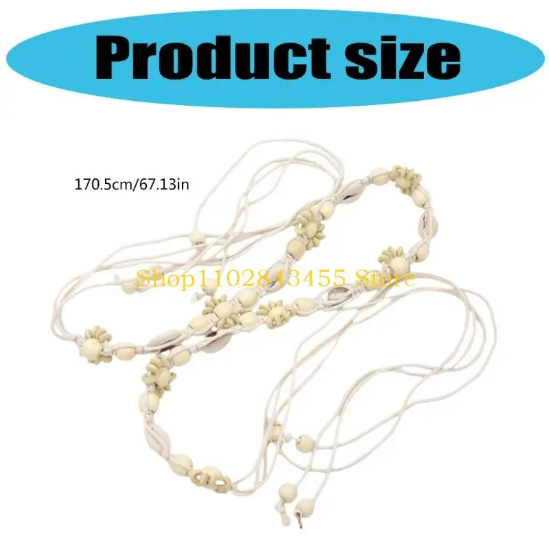 49MC Bohemian Weistband Natural Sea Shell Bead Werced Weist Rop