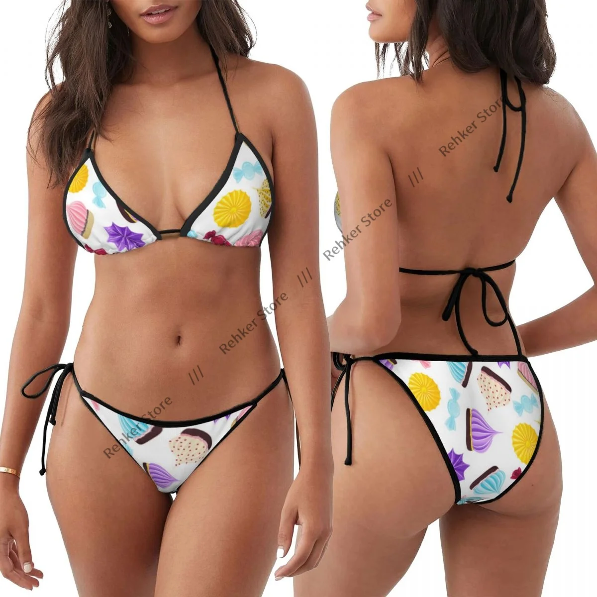 

Bikini Set Swimwear Women Swimsuit Sexy Push Up Bathing Suit Colored Swirls Of Meringue Cream Beachwear Summer Brazilian