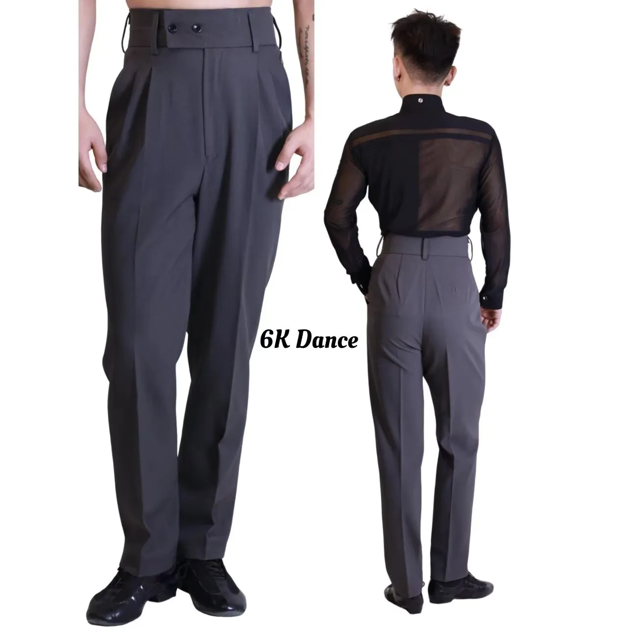 Men Latin Dance Pants Adult Male Cha Cha Rumba Ballroom Dance Competition Trousers Latin Practice Clothing Black Pants