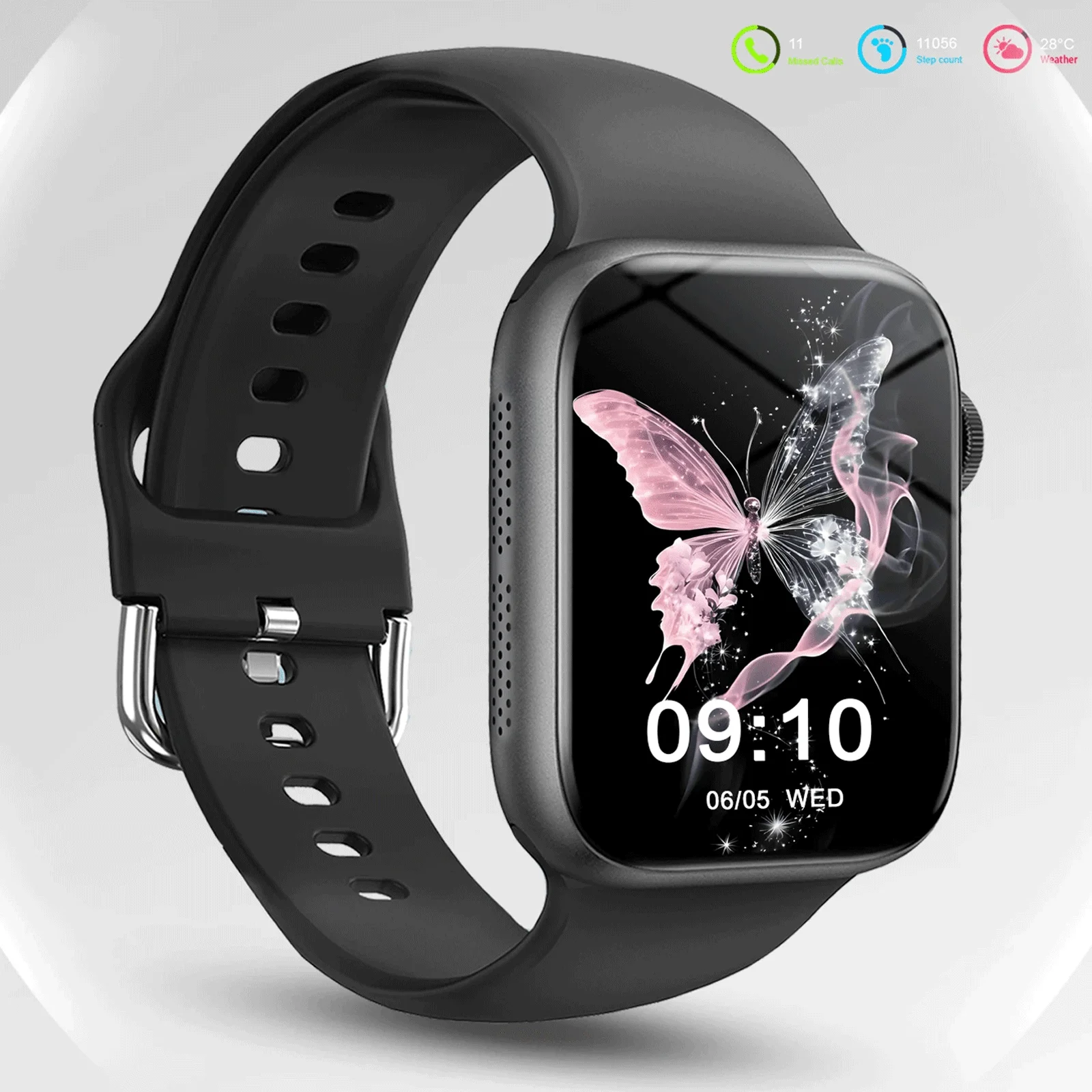 Smart Watch for Men Women:Wireless Calling,Camera,Music Control,Fitness Tracker,Custom Screen,Works with iOS Android