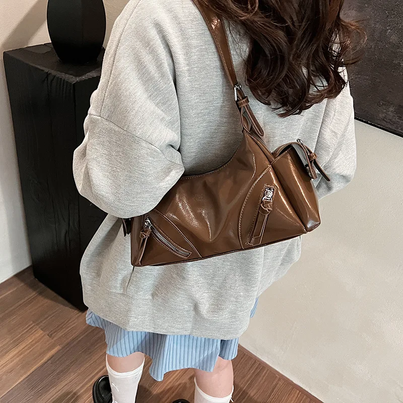 

2026 Подарочная сумка через плечо большой емкости Harajuku Y2K, сумка серебристого цвета из искусственной кожи, дорожная сумка