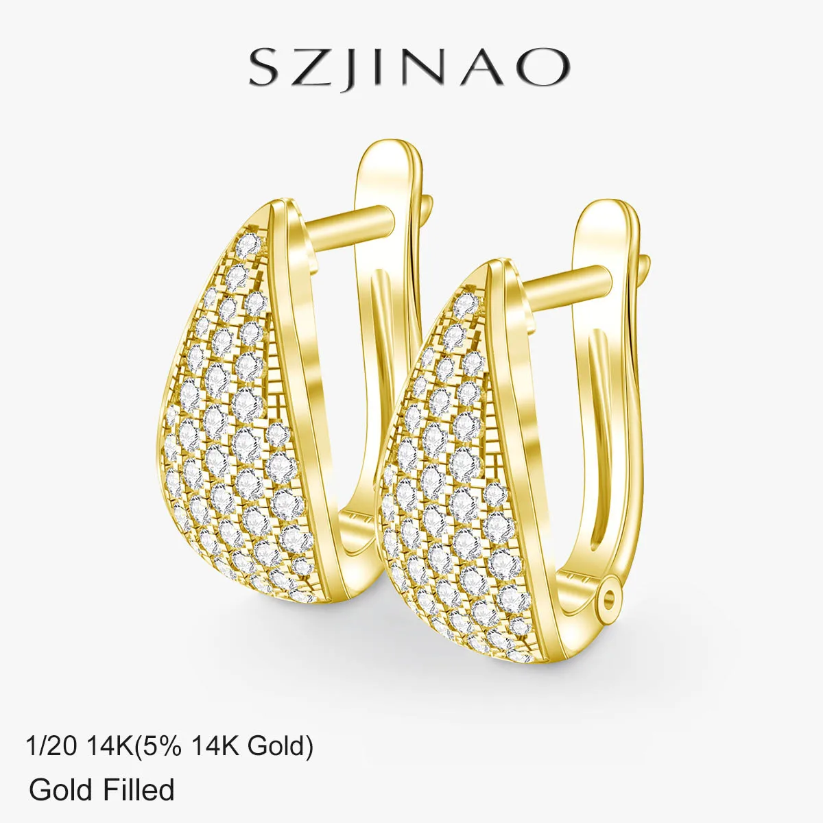 

14K Gold Filled Moissanite Hoop Earrings Luxury Sparkling Diamond Ear for Women Wedding Anniversary Gifts Affordability Jewelry