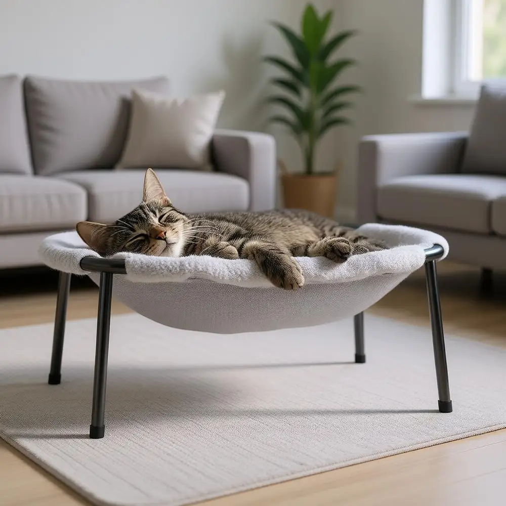 

Приподнятая кровать-гамак из светящейся в темноте ткани, большая, для использования в помещении, с моющимся и дышащим чехлом, простая сборка без инструментов, до 66 кг.