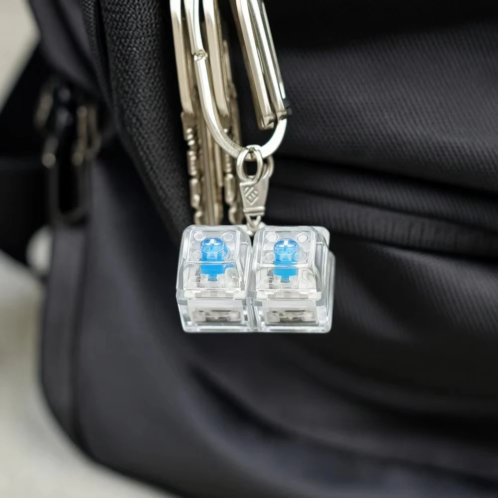FTCY 2/3/4 Keys Mechanical Keyboard Keychain LED Fidget Toy To Relief Stress Decompression Calming Accessories