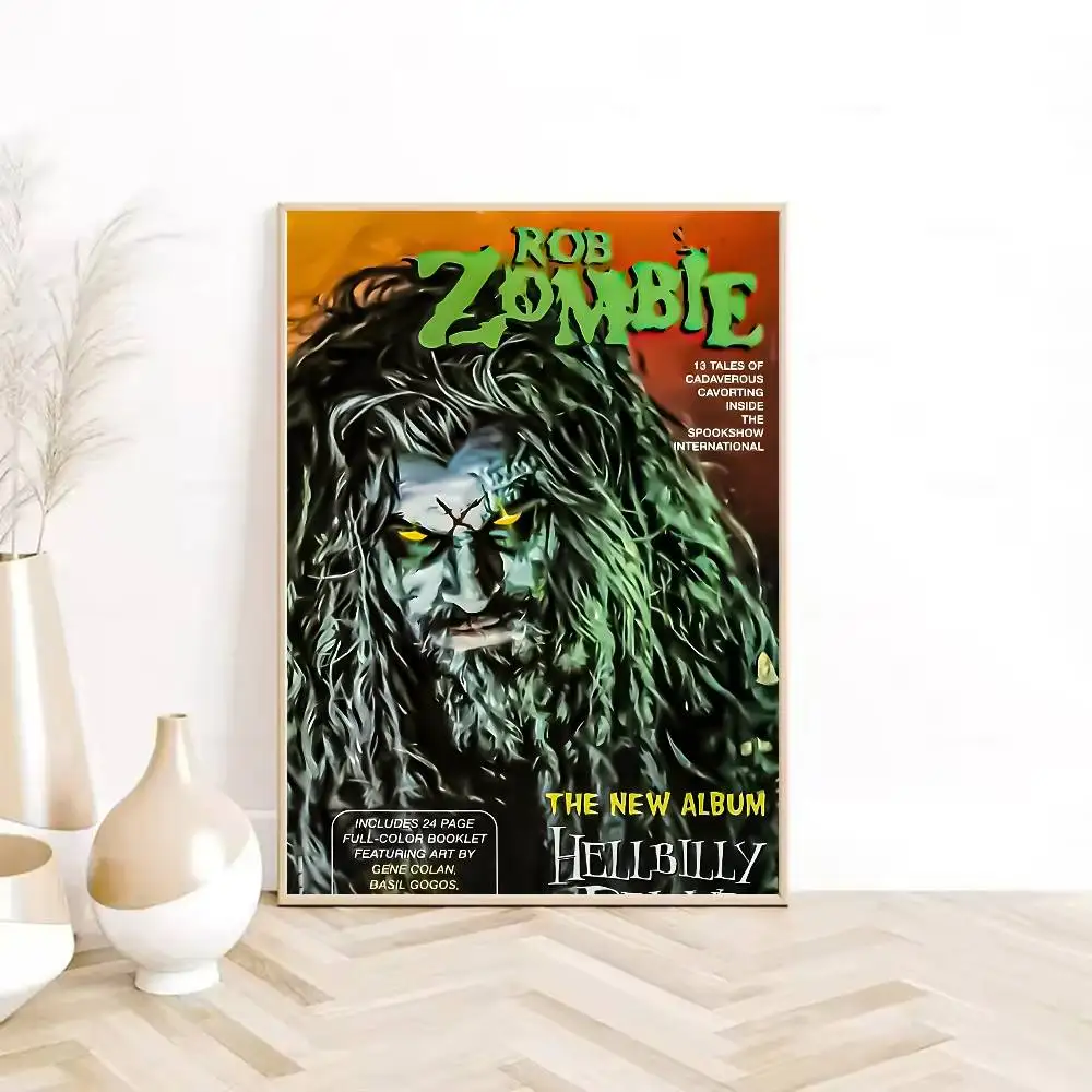 ملصق المغني R-Rob Zombie عالي الدقة جدار لاصق مقاوم للماء لغرفة المعيشة المنزلية وغرفة النوم والديكور الجمالي
