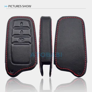 Wenn der wichtigste Leder -Autoschlüsselschutztoyota Land Cruiser LC300 Fortuner Hilux Harrier Camry Mirai Corolla Venka 10 Hauptverkaufsschlüsselabdeckung Hilux Leder - №6