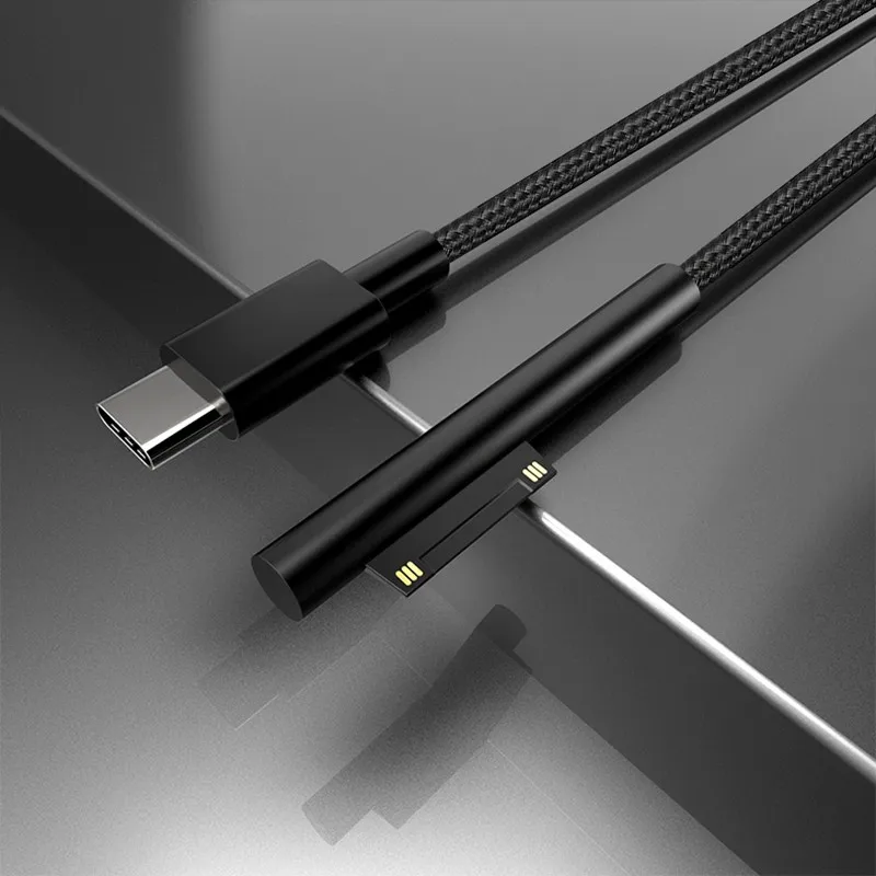 PD fast charging cable for laptops, compatible with Microsoft Surface Pro 3/4/5/6, Surface Pro 5 charging cable, 15V