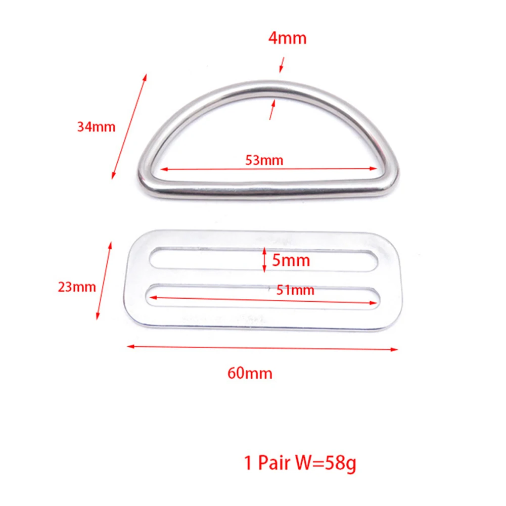 مشبك لحلقة الغوص د ، حزام من الفولاذ المقاوم للصدأ ، حارس حزام ، رياضات مائية ، إكسسوارات سباحة ، زوج واحد ، 2