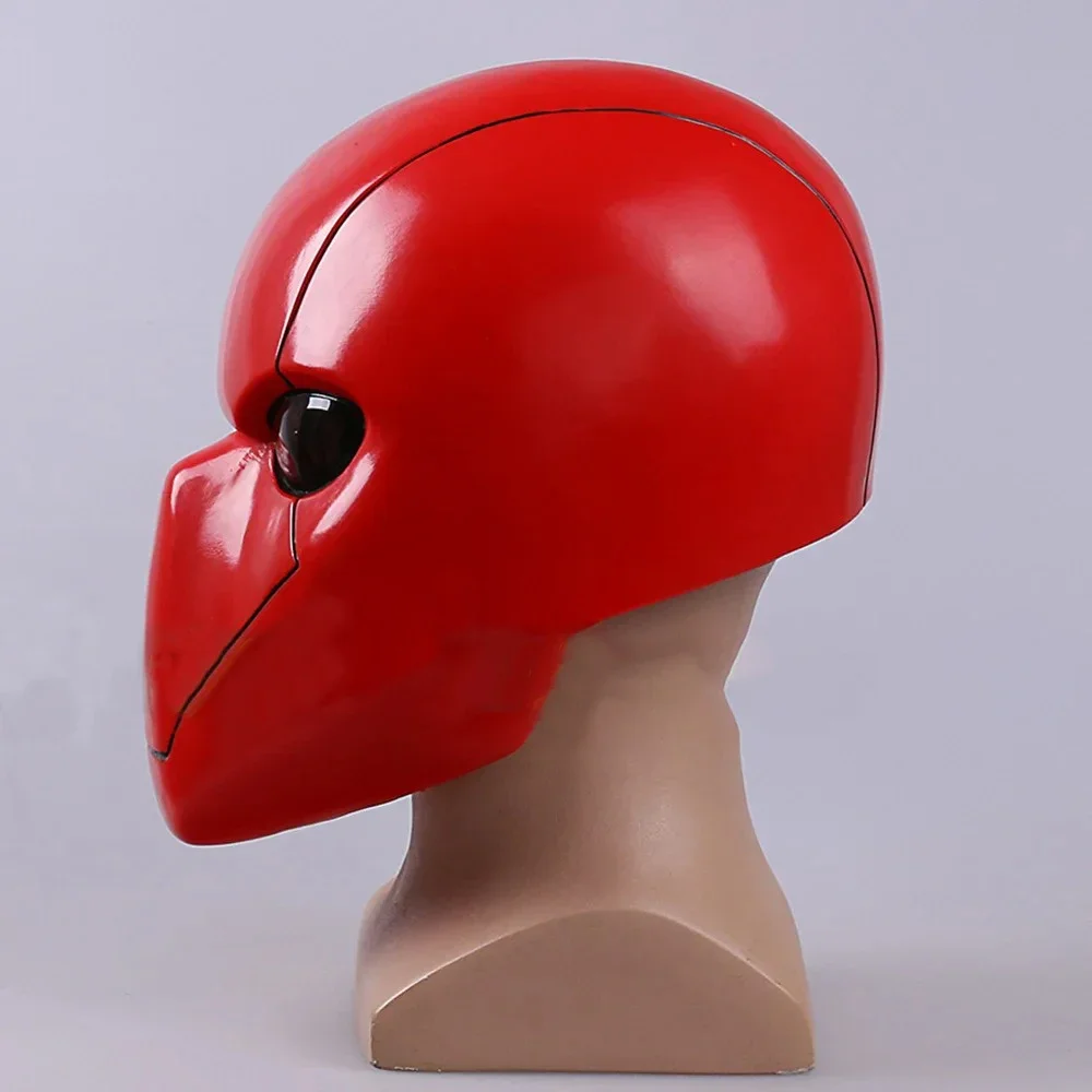 Capacetes de cosplay de super-heróis, capacete com capuz vermelho de pvc rígido para homens adultos, máscaras faciais para festa de halloween, fantasia de carnaval, adereço