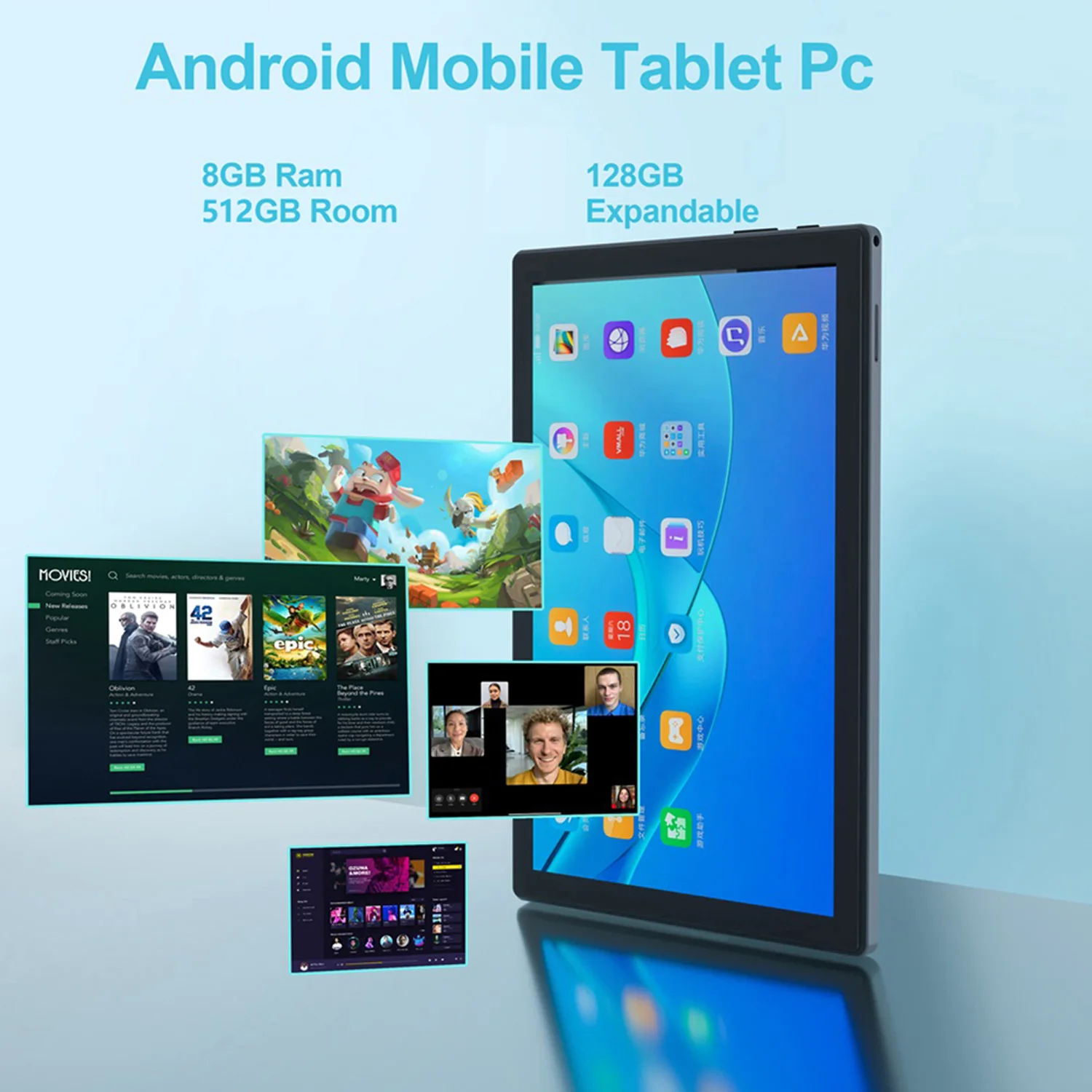 Nuovo 5G Pad Versione globale Tablet da 10.36 pollici 10 core 8GB RAM 512GB ROM Schede SIM doppie 3G/4G LTE 5G WiFi Tablet Pc Android 13.0