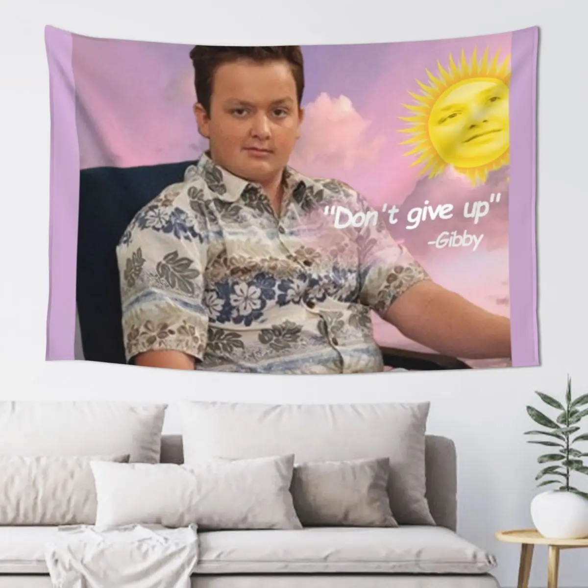 Gibby say Don't give up. iCarly Tapestry Aesthetic Room Decoration Wall Decorations Tapestry