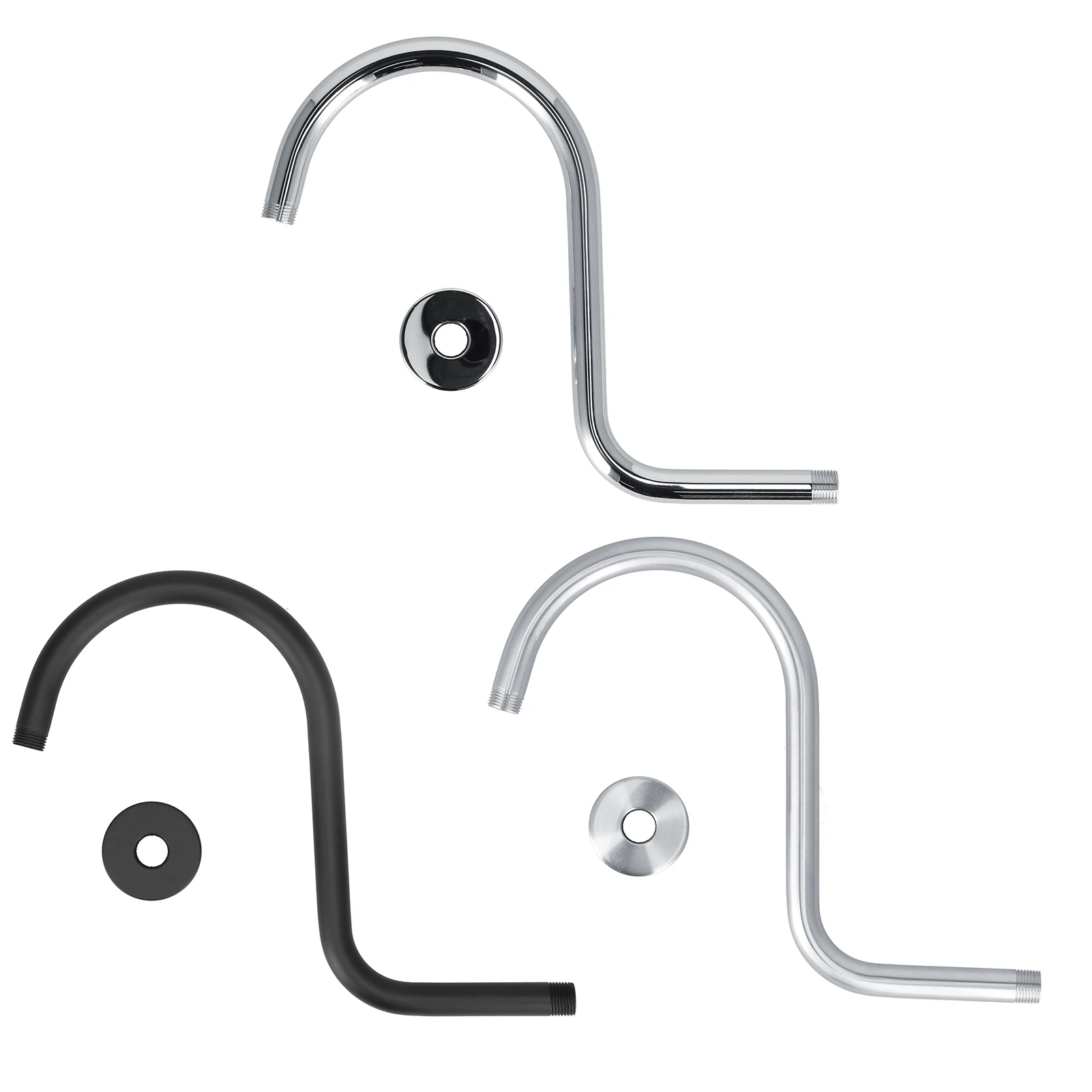 

S Shape Gooseneck Shower Arm Stainless Steel Shower Head Extension Arm NPT Standard Bathroom Replacement Parts for Home Bathroom