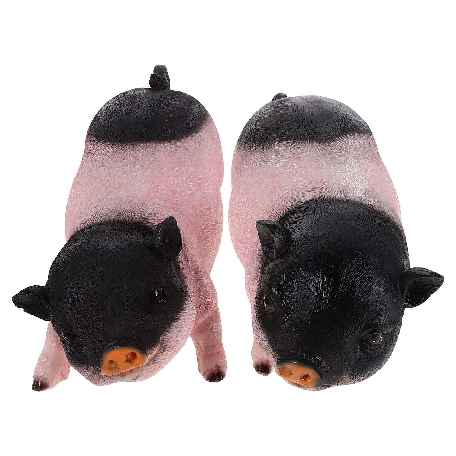 

2Pcs Garden Pig Statue Resin Cute Funny Outdoor Indoor Lawn Ornament Decorative Garden Sculpture Mini Resin Animals Figures