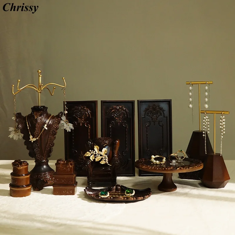 

Роскошная подставка для ювелирных изделий, декоративный поднос, винтажная подарочная коробка для ювелирных изделий, упаковка, ожерелье, серьги, подставки для фотографий