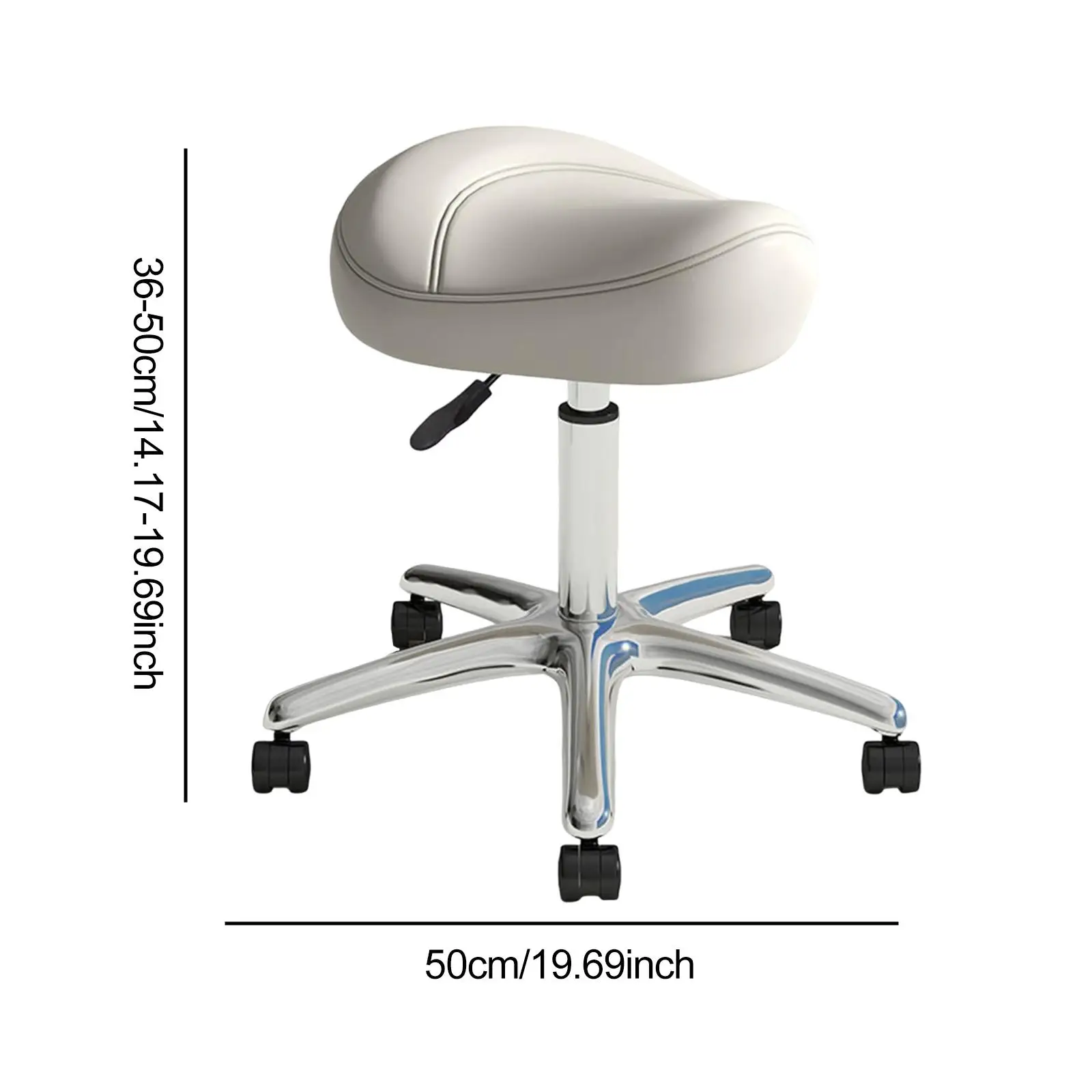 سرج البراز مريح مع عجلات كرسي دوار مستدير ارتفاع قابل للتعديل قطب سبا صالون البراز لمحلات القهوة تدليك المنزل #6