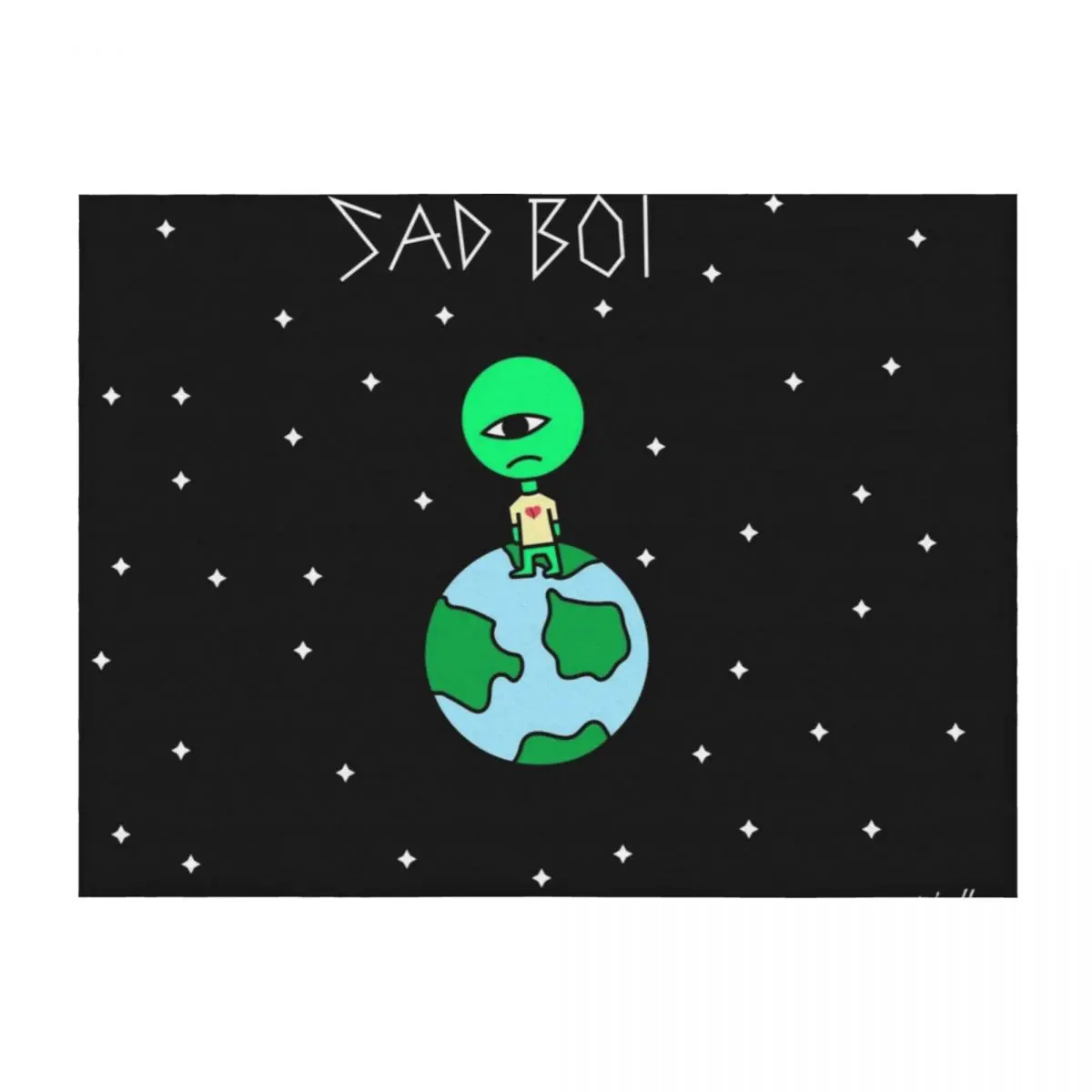 

Sad Boi Alien Throw Blanket warm winter Extra Large Throw Hair Luxury Throw Blankets