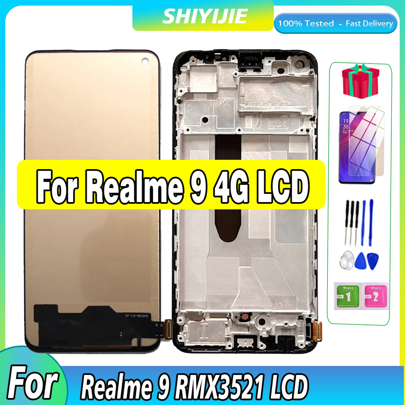 

6.4" LCD Original Replacement Assembly For OPPO Realme 9 LCD RMX3521 Display Touch For Realme 9 4G LCD Screen Display Digiziter